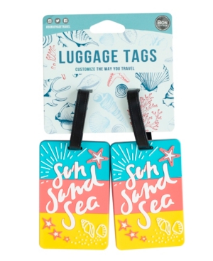 Bon Voyage Coastal Themed 2-Pc Luggage Tag Set