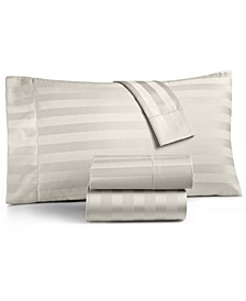 1.5" Stripe 550 Thread Count 100% Supima Cotton 4-Pc. Sheet Set, Queen, Created for Macy's