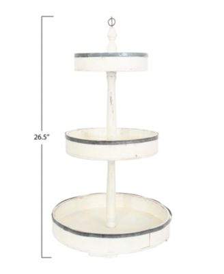 Decorative Wood  Tin 3 Tier Tray