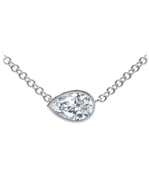 Forevermark Tribute Collection Pear Diamond (1/3 Ct. T.w.) Necklace With Mill-grain In 18k Yellow, W In White Gold