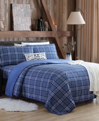 Cathay Home Inc. - Blanket Sheet Set with Reversible Faux Mink Flat Sheet - Twin