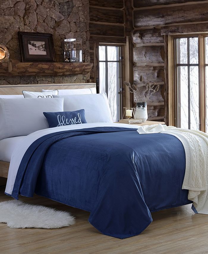 Cathay Home Inc. Blanket Sheet Set with Reversible Faux Mink Flat Sheet