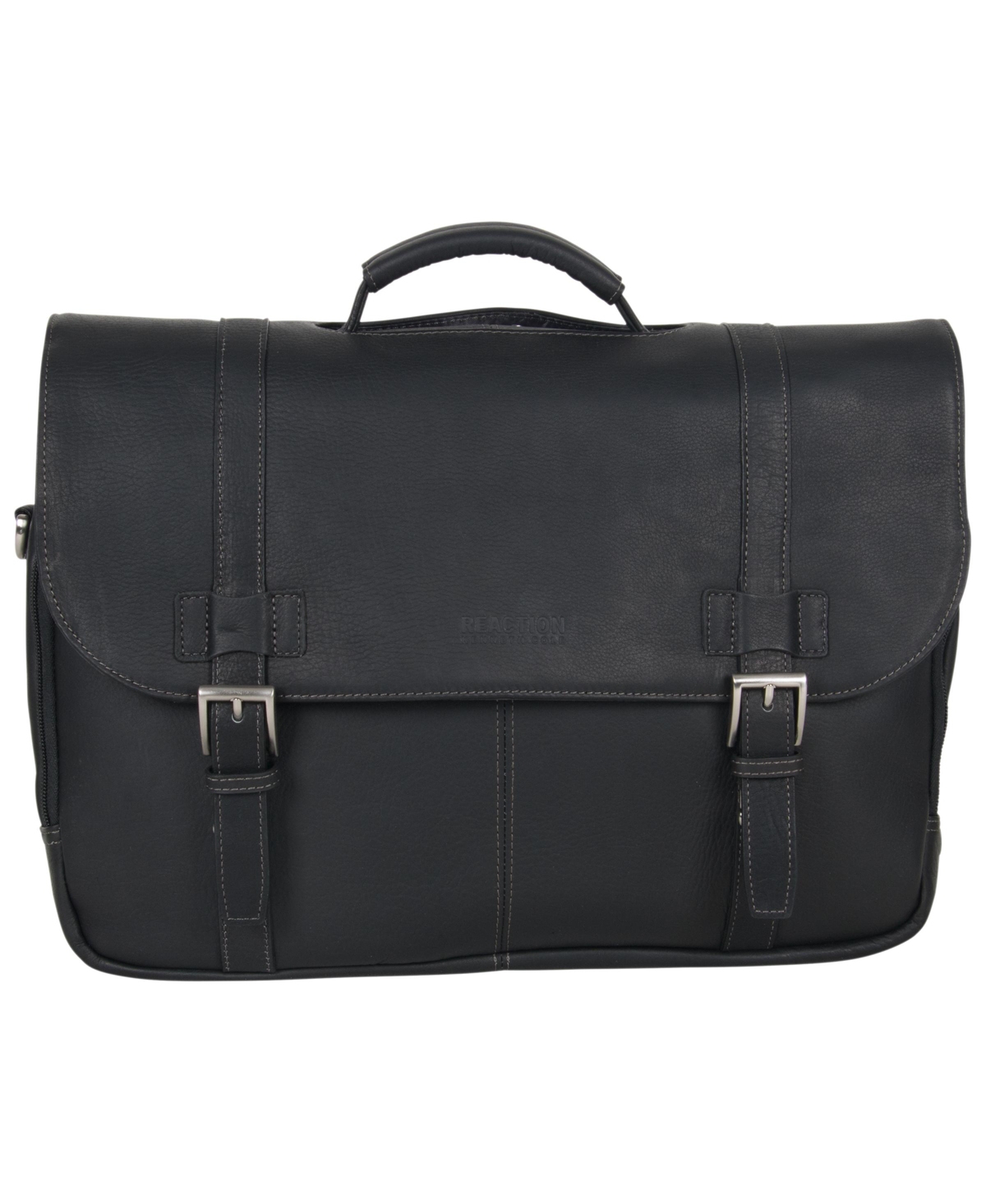 Colombian Leather Flapover 15.6" Laptop Bag - Black