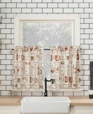 Bristol Coffee Shop Semi-Sheer Rod Pocket Kitchen Curtain Valance and Tiers Set