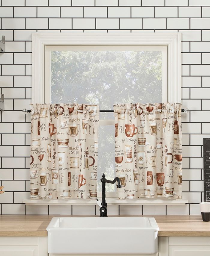 No. 918 - Bristol Coffee Shop 54" x 24" Semi-Sheer Kitchen Curtain Set