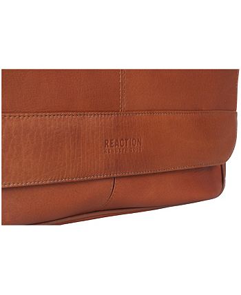 Kenneth Cole Reaction Leather Risky Business Messenger Bag, Cognac