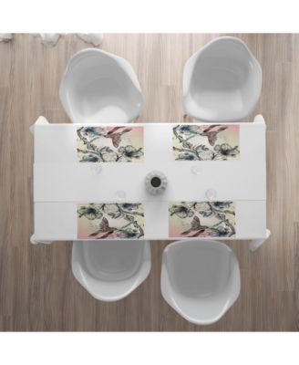 Коврики для столовых приборов Ambesonne Hummingbird, набор из 4 штук
