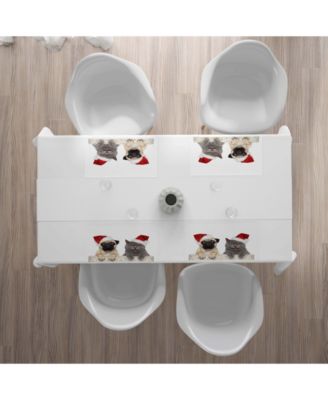 Коврики для мопса Ambesonne, набор из 4 штук