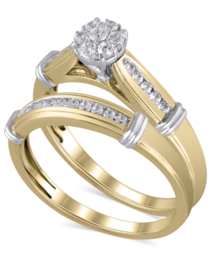 image of Certified Diamond (1/3 ct. t.w.) Bridal Set in 14K Yellow and White Gold