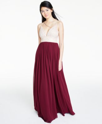 macy's maroon prom dress