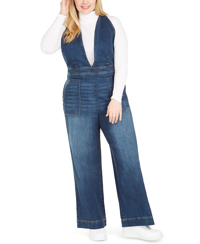 Dollhouse Trendy Plus Size Denim Jumpsuit Macy's