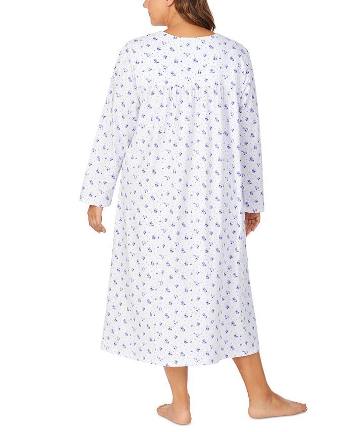 Eileen West Plus Size Cotton JerseyKnit FloralPrint Ballet Nightgown Macy's