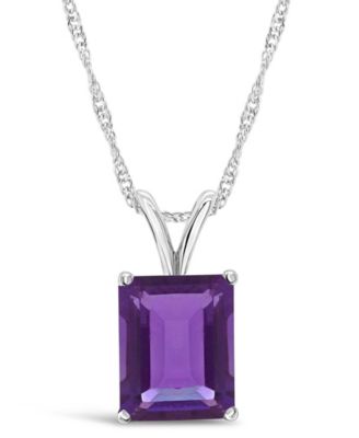 Blue Topaz (3  ct. t.w.) Pendant Necklace in Sterling Silver. Also Available in Amethyst and Citrine