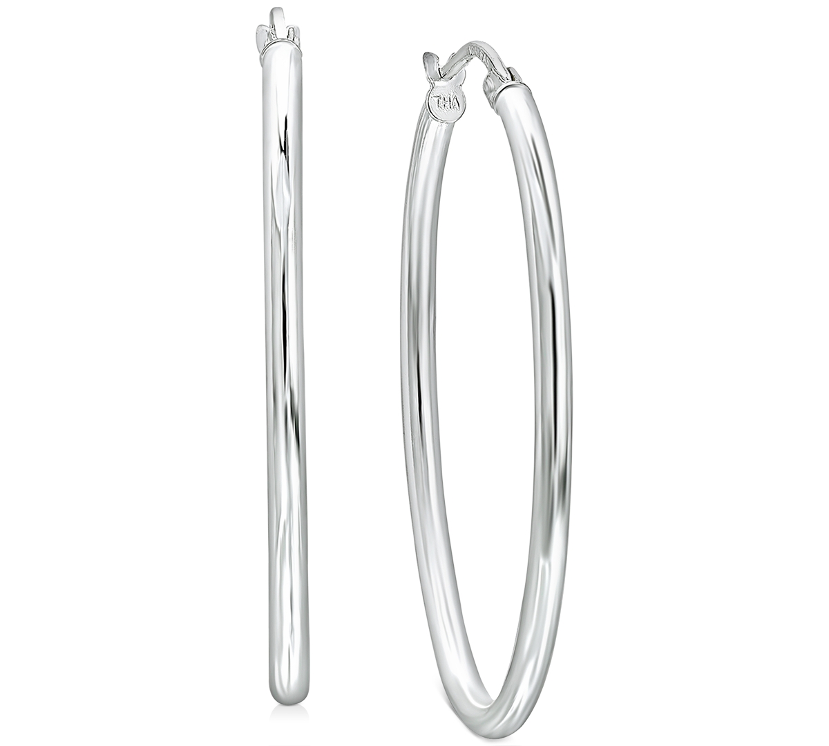 Giani Bernini Medium Polished Oval Tube Hoop Earrings in Sterling Silver, 1.1", Created for Macy's