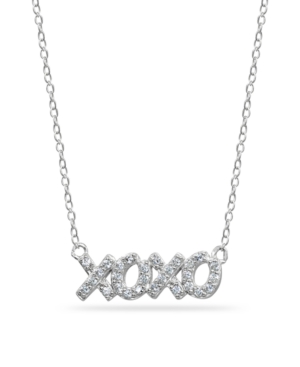 Giani Bernini Cubic Zirconia "xoxo" Nameplate Necklace In Sterling Silver In Silver