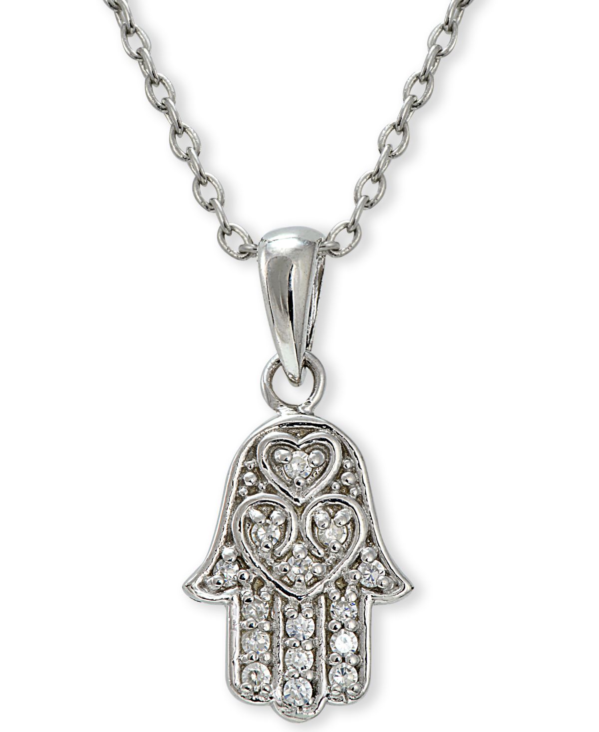 Подвеска Хамса с кубическим цирконием из чистого серебра