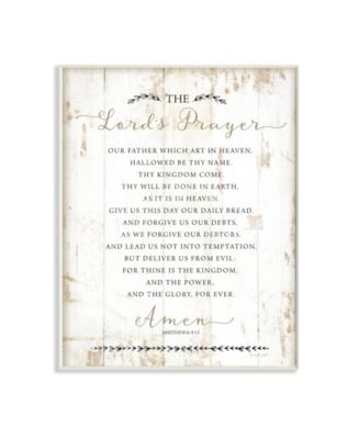 Stupell Industries The Lords Prayer Our Father Rustic Distressed White ...