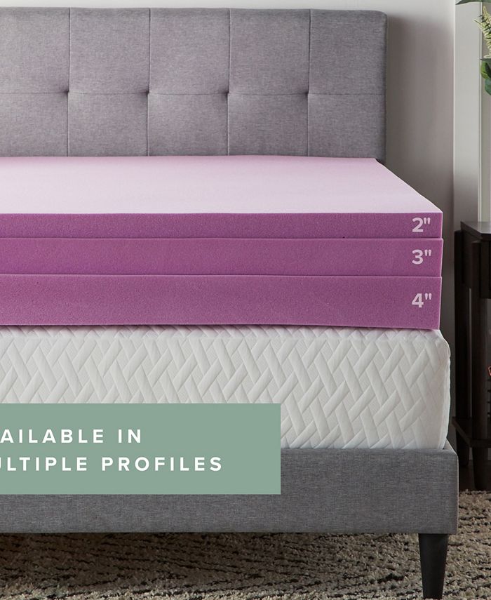 Lucid 4" Lavender Memory Foam Mattress Topper, Queen Macy's