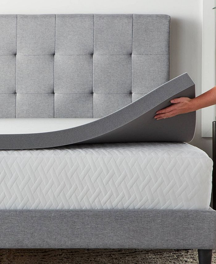 Lucid 3" Bamboo Charcoal Memory Foam Topper, Full Macy's