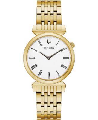 Bulova - Women's Regatta Gold-Tone Stainless Steel Bracelet Watch 30mm