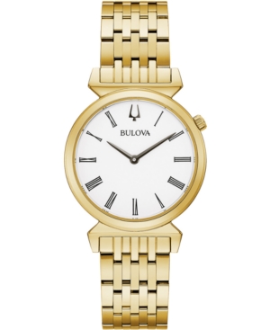 image of Bulova Women-s Regatta Gold-Tone Stainless Steel Bracelet Watch 30mm