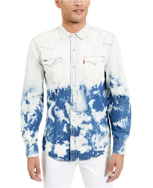 Levi S Men S Standard Barstow Western Bleached Denim Shirt