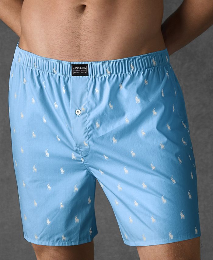Polo Ralph Lauren Men's Underwear, Allover Pony Woven Boxers - Macy's