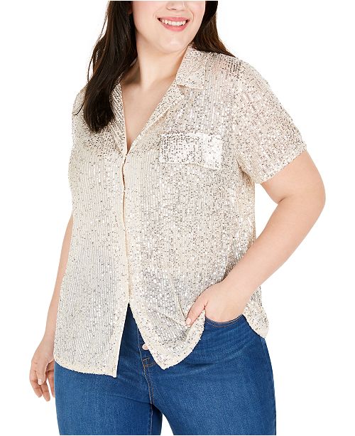 Inc International Concepts Inc Plus Size Sequined Blouse Created