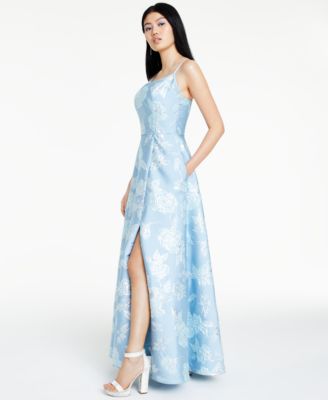 Nightway Floral Brocade Gown