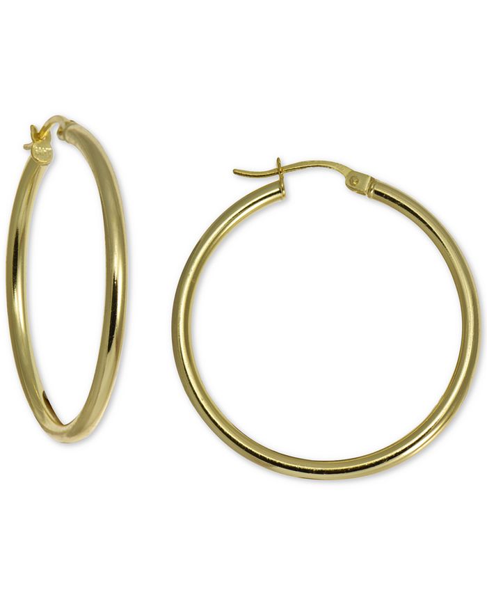 Giani Bernini Medium Tube Hoop Earrings in 18K Gold-Plated Sterling ...