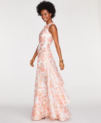 adrianna papell floral jacquard dress