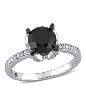 image of Black and White Diamond (2 ct. t.w.) Engagement Ring in 14k White Gold