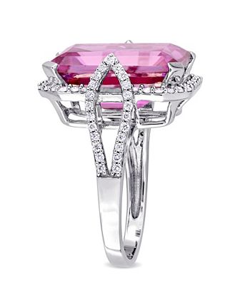 Macy's Pink Topaz (14 1/2 ct. t.w.) and Diamond (1/2 ct. t.w.) Ring in ...