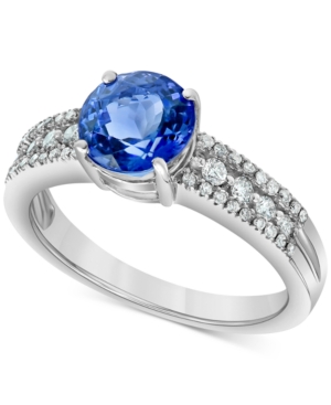 image of Tanzanite (1-1/2 ct. t.w.) & Diamond (1/3 ct. t.w.) Ring in 14k White Gold