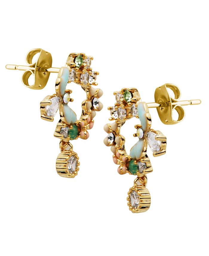 Macy's Flowers Dangle Earrings in Fine Silver Plate Macy's