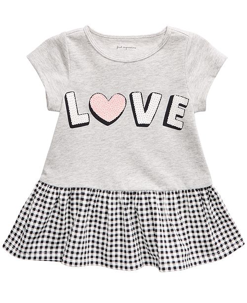 First Impressions Baby Girls Love Peplum T Shirt Created For Macy S