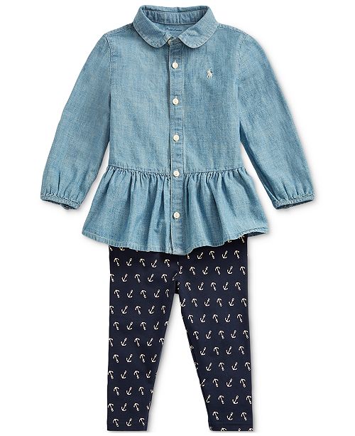 Polo Ralph Lauren Baby Girls Two Piece Set Reviews Sets Outfits Kids Macy S