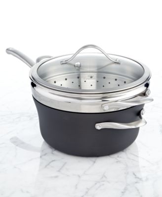 Calphalon - Contemporary Nonstick Steamer Pot with Insert, 4.5 Qt. Dishwasher Safe