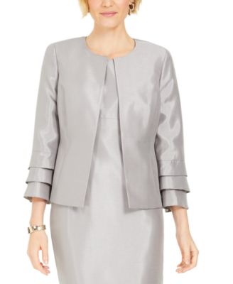 Kasper - Shiny Ruffled-Cuff Jacket
