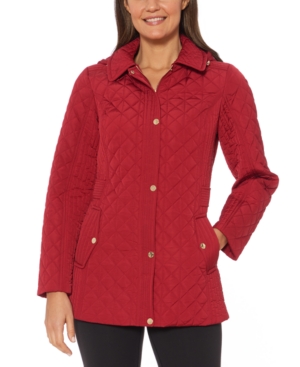 Jones New York Water-Resistant Hooded Quilted Jacket