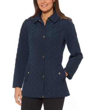 Jones New York Water-Resistant Hooded Quilted Jacket