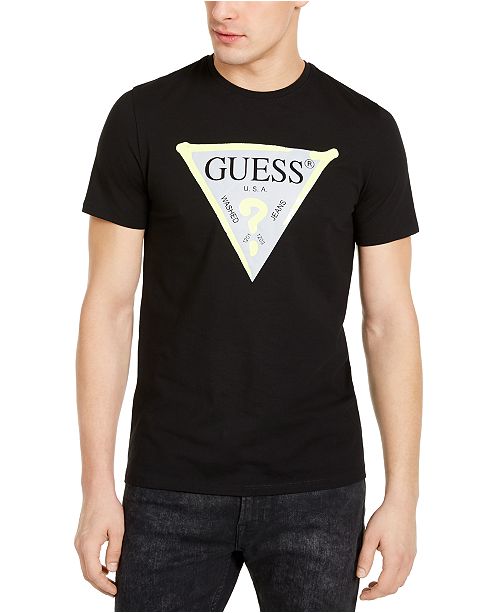 Guess Men S Metallic Logo T Shirt Reviews Men Macy S