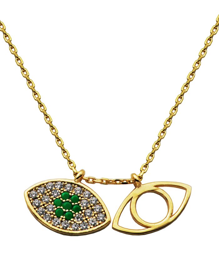 Macy's Evil Eye Charms on Chain Necklace in Fine Silver Plate Macy's