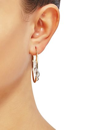 Diamond Twist Medium Twist Hoop Earrings (1/5 ct. t.w.) in 10k Gold, 1.5