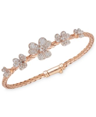 michael kors rose coloured plated and crystal friendship bracelet