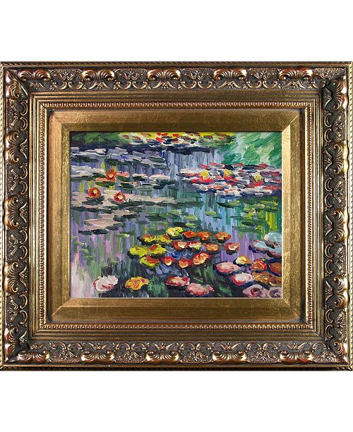 La Pastiche By Overstockart Water Lilies Pink By Claude Monet With Baroque Antique Like Frame Oil Painting Wall Art 15 5 X 13 5 Reviews All Wall Decor Home Decor Macy S