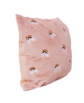 OMG! Accessories Rainbow Embroidered Fluffy Pillow