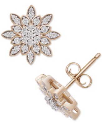 Wrapped in Love - Diamond Snowflake Stud Earrings (1/2 ct. t.w.) in 14k Gold