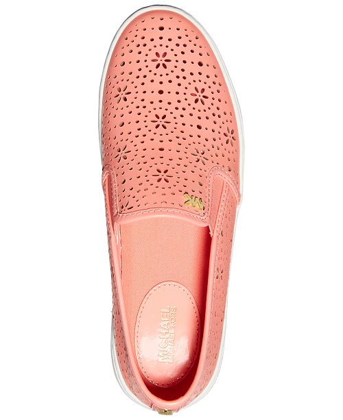 michael kors kane perforated slip on sneakers