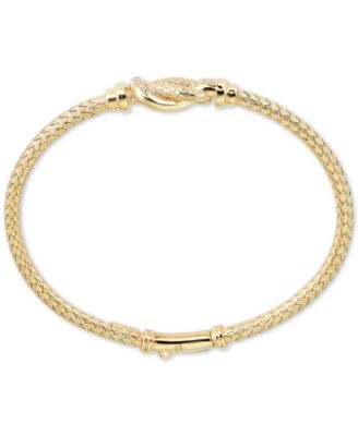 Diamond Interlocking Braided Bangle Bracelet (1/5 ct. t.w.) in 14k Gold-Plated Sterling Silver